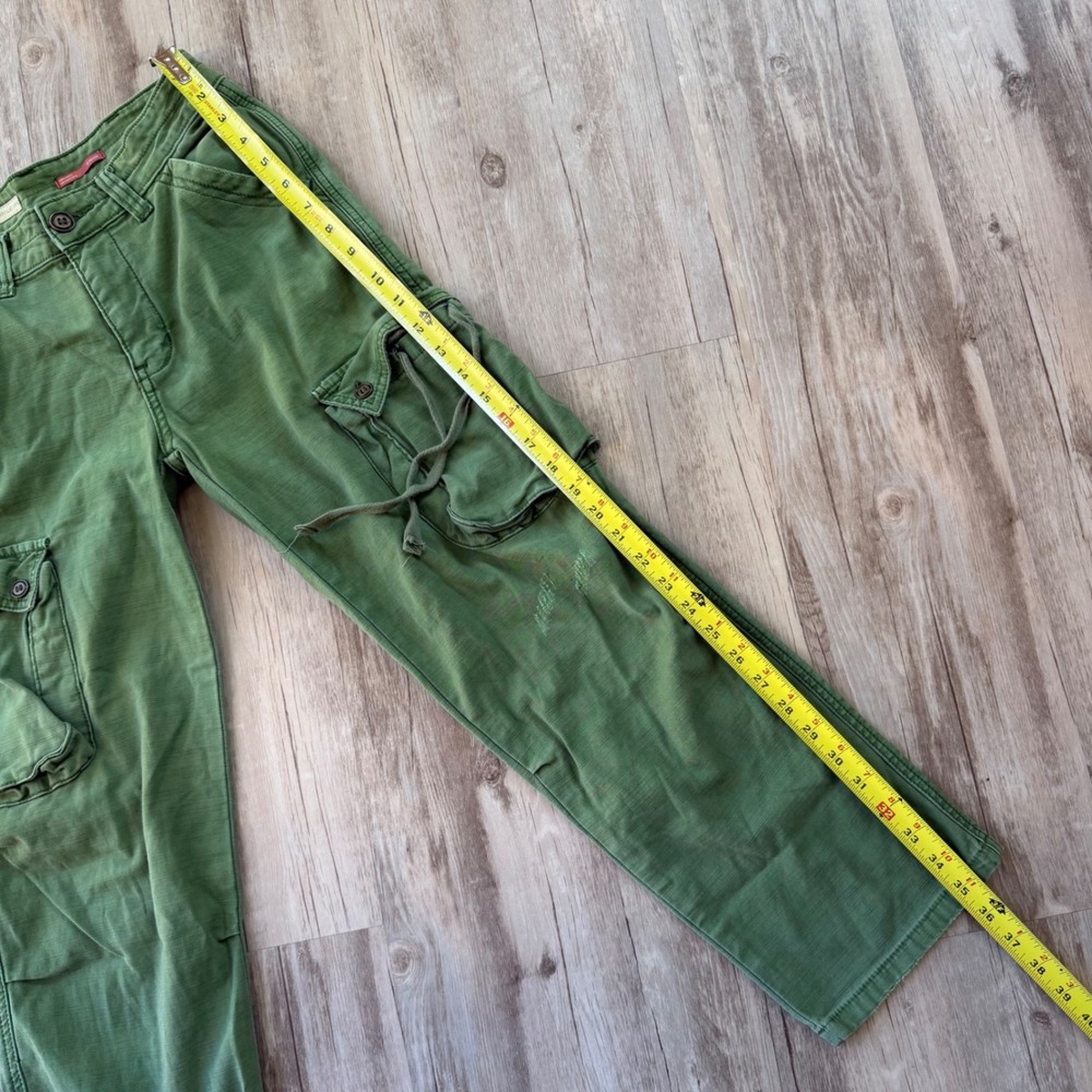 Pilcro and the Letterpress Cargo Pants Women 24 Petite Olive Green Straight Leg - Picture 8 of 12